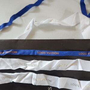 Louis Vuitton Gift Wrap Logo Ribbon White Blue Gold